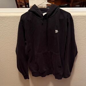 Nike Men's Black Hoodie with White Logo